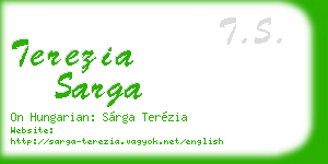 terezia sarga business card